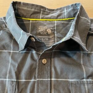 Mountain Hardwear Shirt Mens‎ Large Short Sleeve Plaid Button Front Pocket